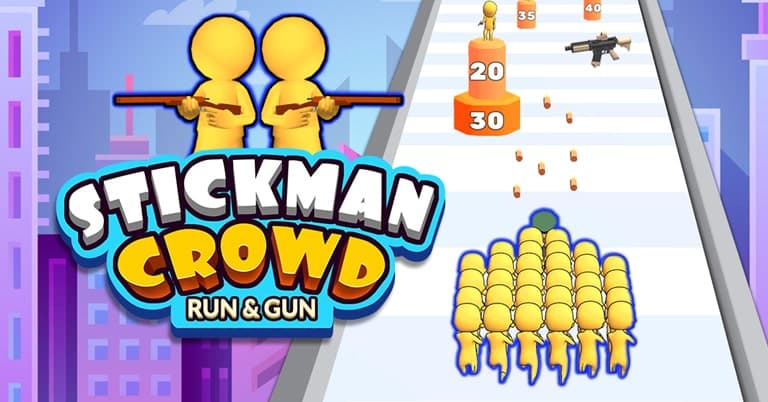 Stickman crowd - run and gun